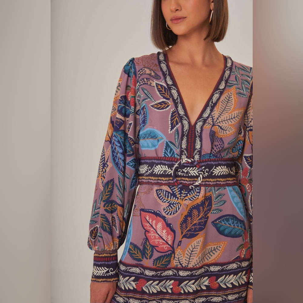 FARM Rio Multicolor Leaf Print Dress - Picture 9 of 10
